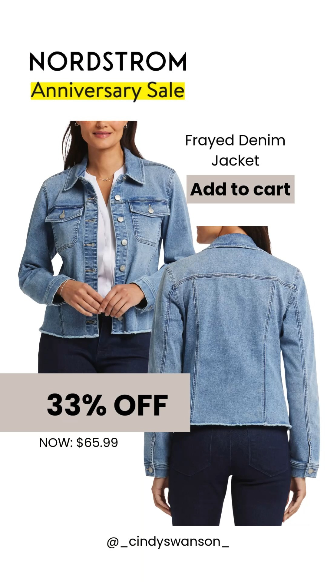 A denim jacket is one of the hardest-working pieces in any wardrobe, and this one is such a great buy during the Nordstrom Anniversary Sale! 

The frayed hem gives it a modern touch while still keeping it classic enough to layer over dresses, tees, sweaters, and jumpsuits all year long.

At 33% off, it's a staple worth adding to your cart.

💡 LTK MADE EASY
❤️ Heart = Support my posts!
🔖 Save = Get sale & restock alerts
📋 Lists = Keep favorites organized
📲 Share = Send lists and products to a friend. Hello, Christmas List!
💬 Comment = Ask me anything about these finds. :-) 

 #LTKootd #LTKOver40 #LTKSaleAlert