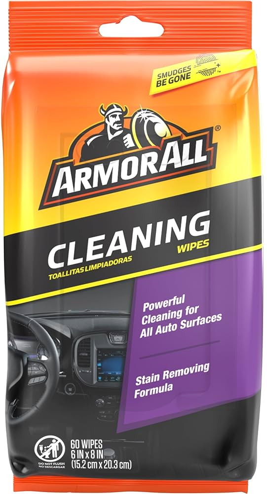 Armor All Car Interior Cleaner Wipes, Interior Cleaning Wipes for Cars, Trucks, Motorcycles, 60 E... | Amazon (US)