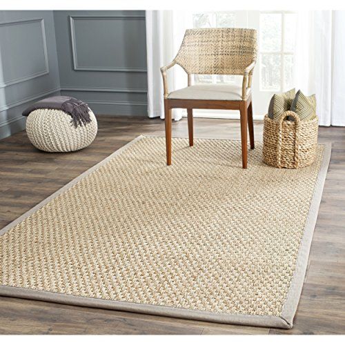 Safavieh Natural Fiber Collection NF114P Handmade Natural and Grey Seagrass Area Rug, 5 feet by 8 fe | Amazon (US)