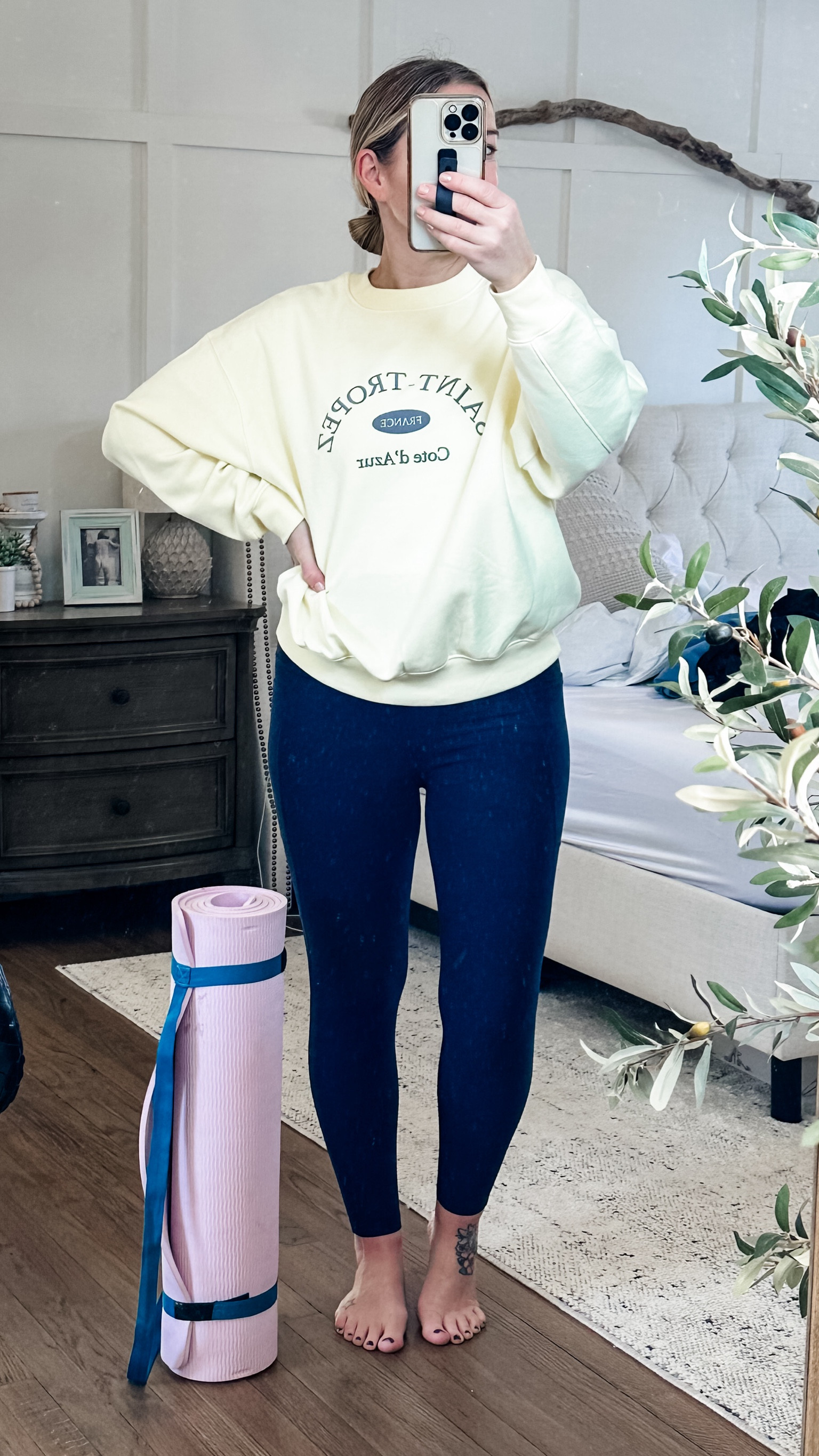My yoga fit! Loving this sweatshirt. It’s SO soft! Small brami and sweatshirt. Medium bottoms. Best brand ever! 

#LTKfindsunder100 #LTKstyletip #LTKfitness
