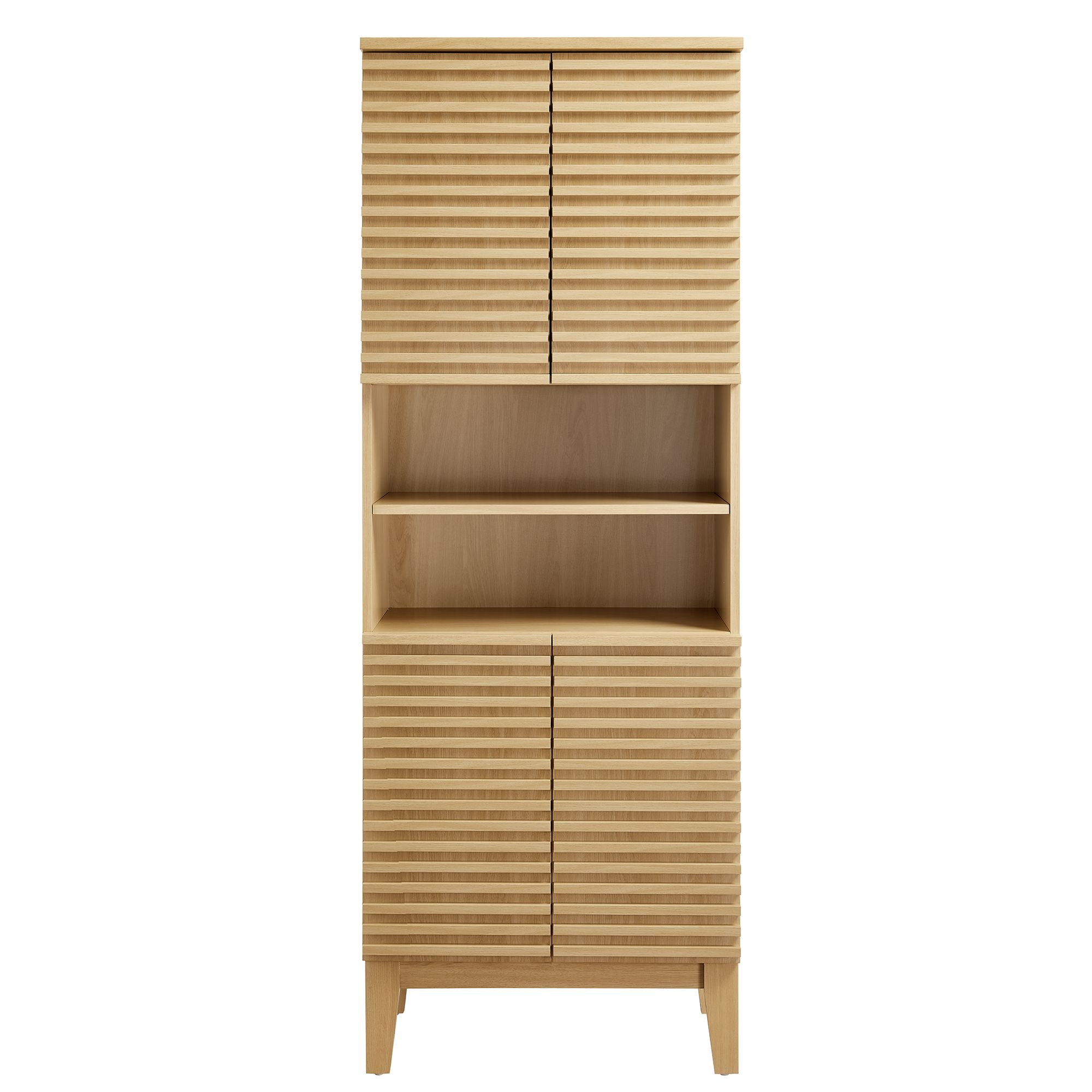 Render Tall Bathroom Storage Cabinet In Oak | 1stopbedrooms