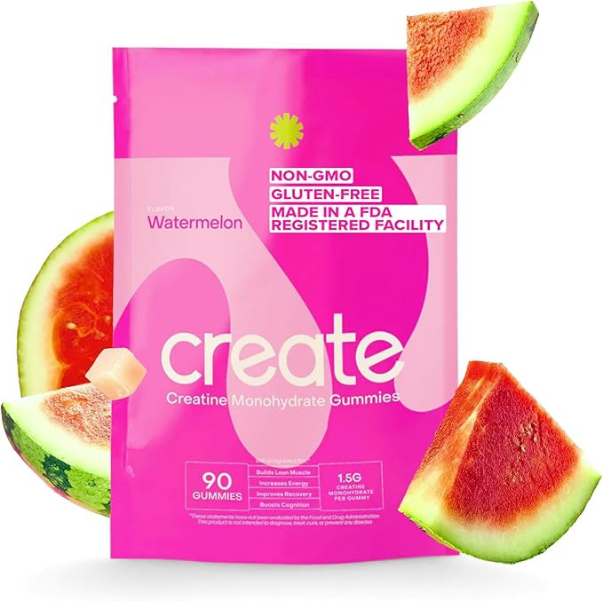 Create Creatine Monohydrate Gummies for Men & Women - Boost Focus, Strength, and Endurance, Anti-... | Amazon (US)