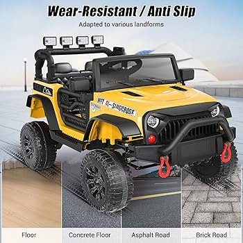 Hikole Ride on Jeep 12V Children with Remote Control, Safety Belt, Kids Battery Powered Vehicles,... | Amazon (US)