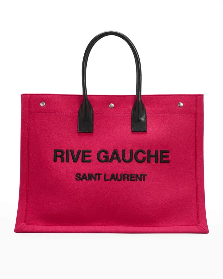 Saint Laurent Rive Gauche Logo Wool Shopper Tote Bag | Neiman Marcus