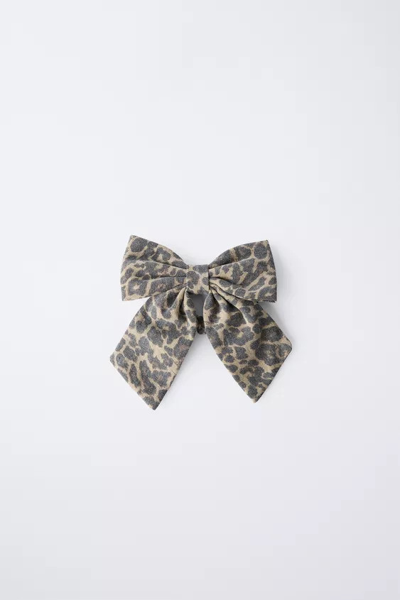 ANIMAL PRINT BOW HAIR TIE | Zara US