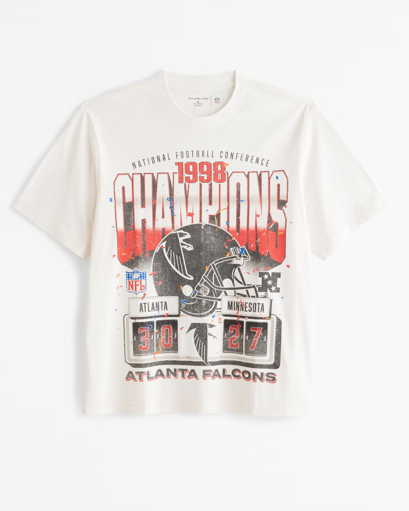 Abercrombie & Fitch Men's Atlanta Falcons Vintage-Inspired Graphic Tee in Cream - Size XXL TALL | Abercrombie & Fitch (US)