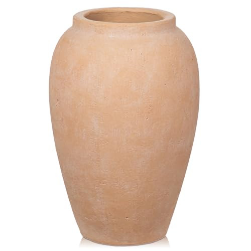Arborus 10.6'' Tall Large Terracotta Rustic Vase Vintage Farmhouse Vase for Faux Flowers, Shabby Chic Terracotta Vase for Home Decor Indoor | Amazon (CA)
