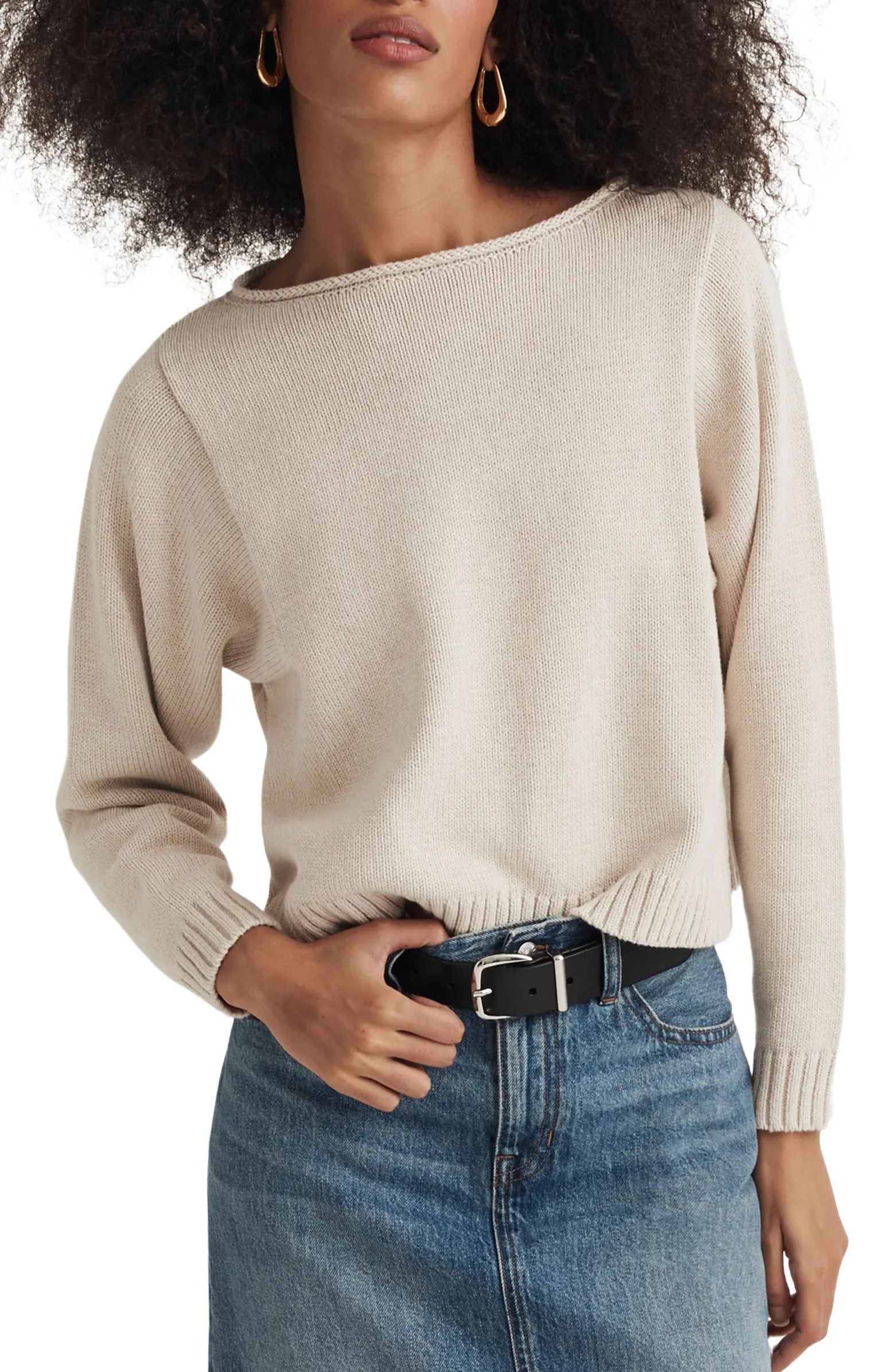 Roll Neck Cotton Pullover Sweater | Nordstrom