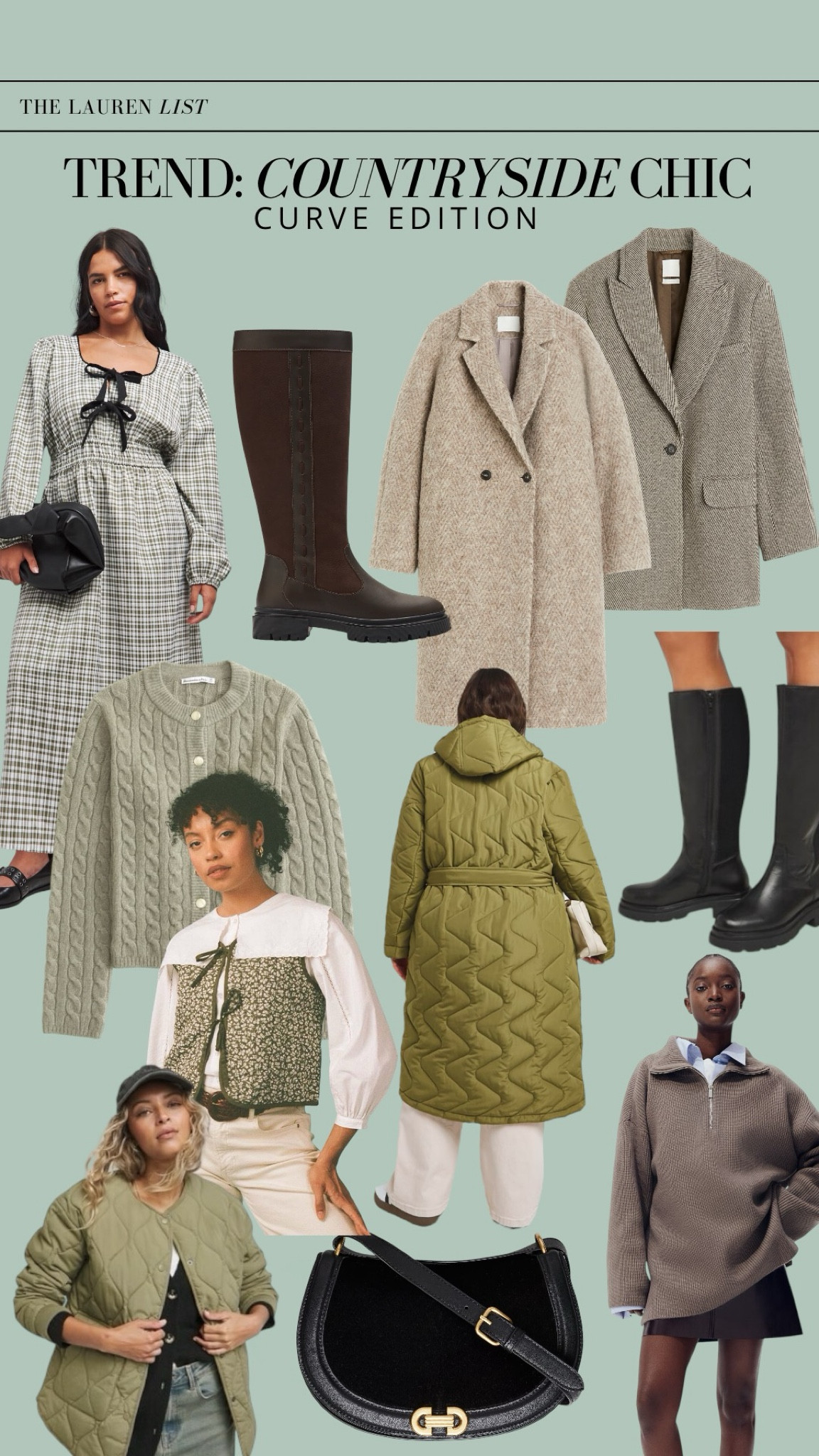 Trend: Countryside Chic - Curves Edition

Sharing some of my top picks for curve fashion based on one of my fave AW trends! Absolutely loving these pieces especially…
✨ The green gilet 
✨ Bow Dress 
✨ Green quilted long coat 
Also, a special shoutout to the duo boots which I personally own and cannot recommend enough for my fellow curvy calf babes. A premium investment but ones that will last for years to come. 

#curves #plussize #awtrend #winterstyle 

#LTKplussize #LTKcurves #LTKuk
