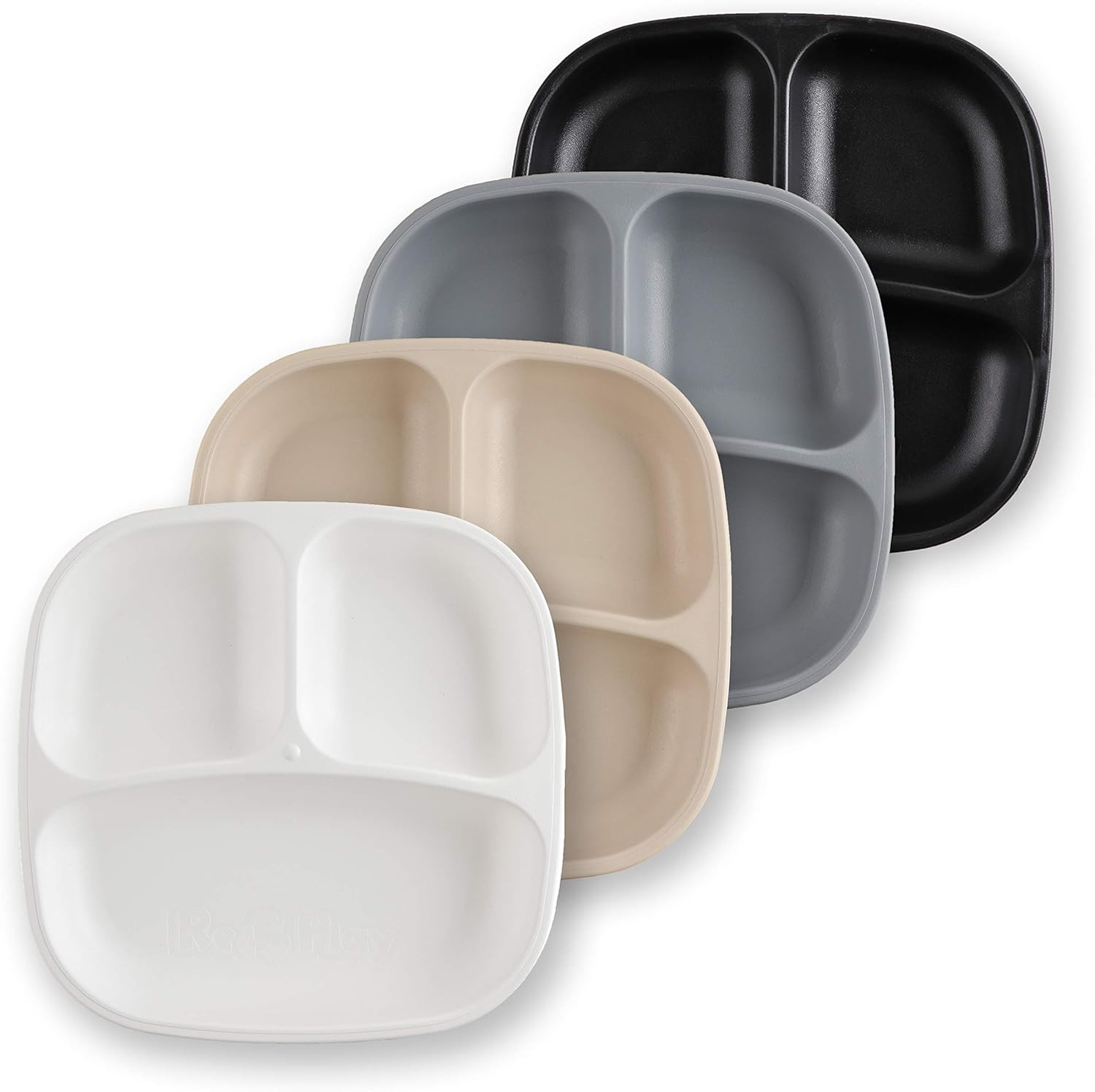 Re-Play 4pk - 7.37" Divided Plates with Deep Sides for Baby, Toddler & Child Feeding in White, Sand, | Amazon (US)