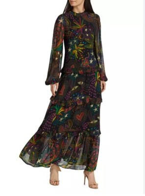 Farm Rio Womens Maxi Dress Amazonia Printed Size XS Black Multicolor NWT  | eBay | eBay US