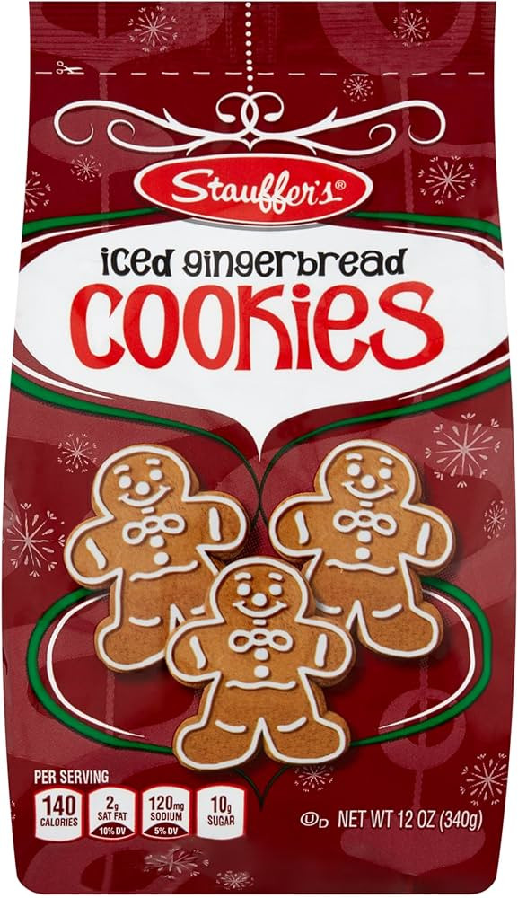 STAUFFERS Iced Gingerbread Cookies - 12oz Bag - Traditional Holiday Gingerbread with Icing - No A... | Amazon (US)
