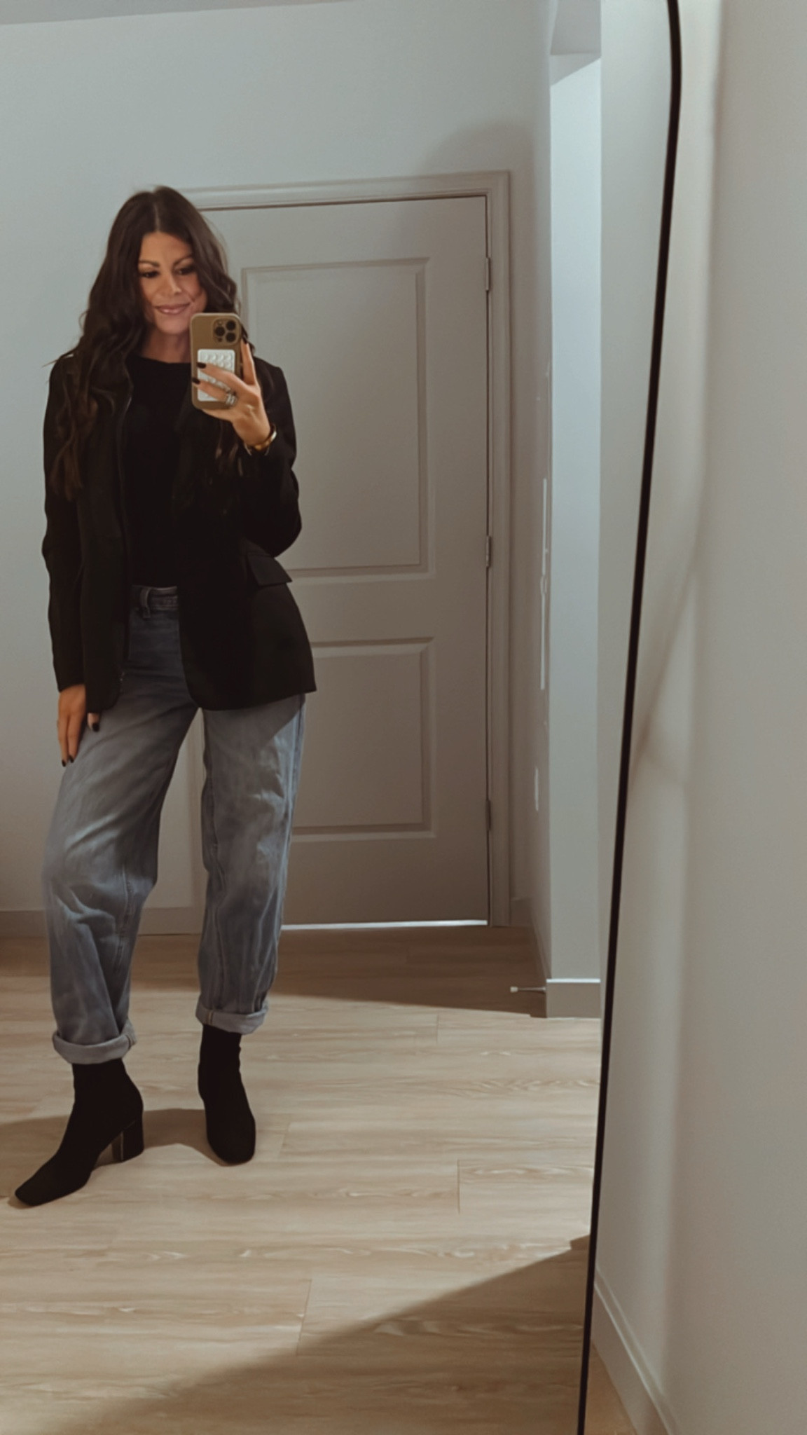 A little more casual for the work day! Got these black DKNY booties last year and they’re back this year in the suede & leather! Just bought them again for this year & run true to size 🖤

#LTKdayinmylife #LTKootd #LTKgrwm