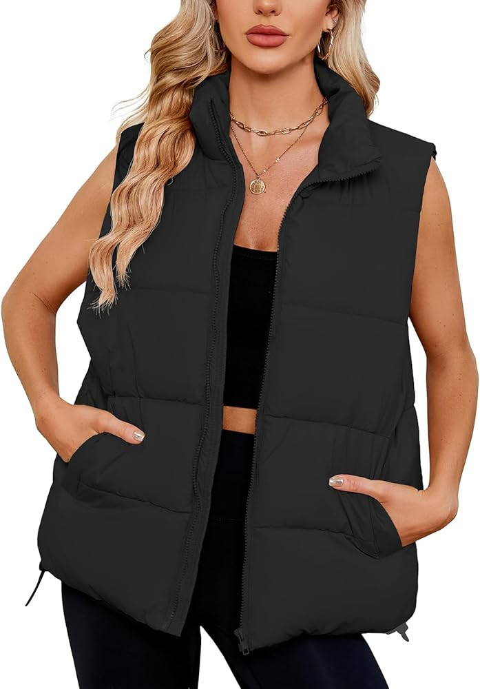 Century Star Puffer Vest for Women's Outerwear Vests Puffy Oversized 2024 Quilted Vest Tops Jacke... | Amazon (US)