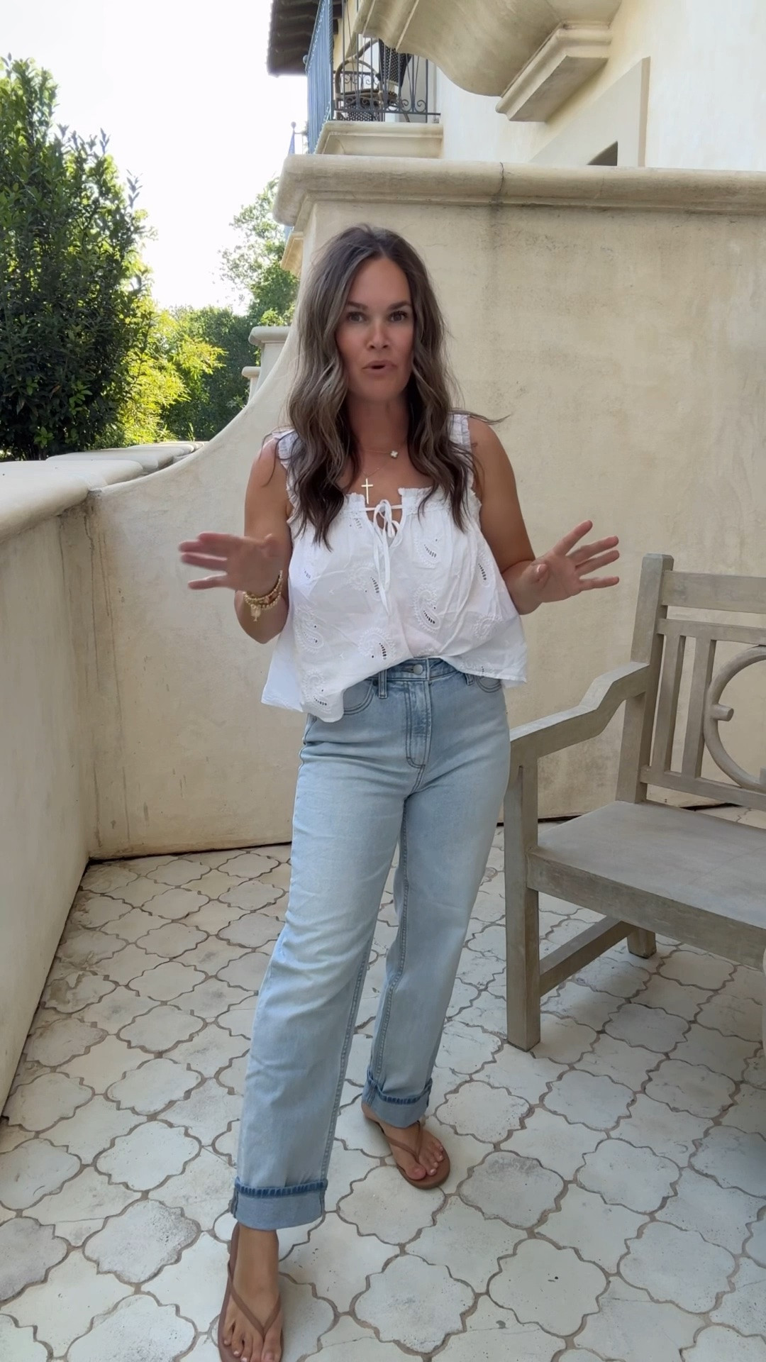 The cutest summer top 🤍 Love the details on this and it pairs perfectly with light wash denim

#LTKgrwm #LTKmomlife #LTKootd
