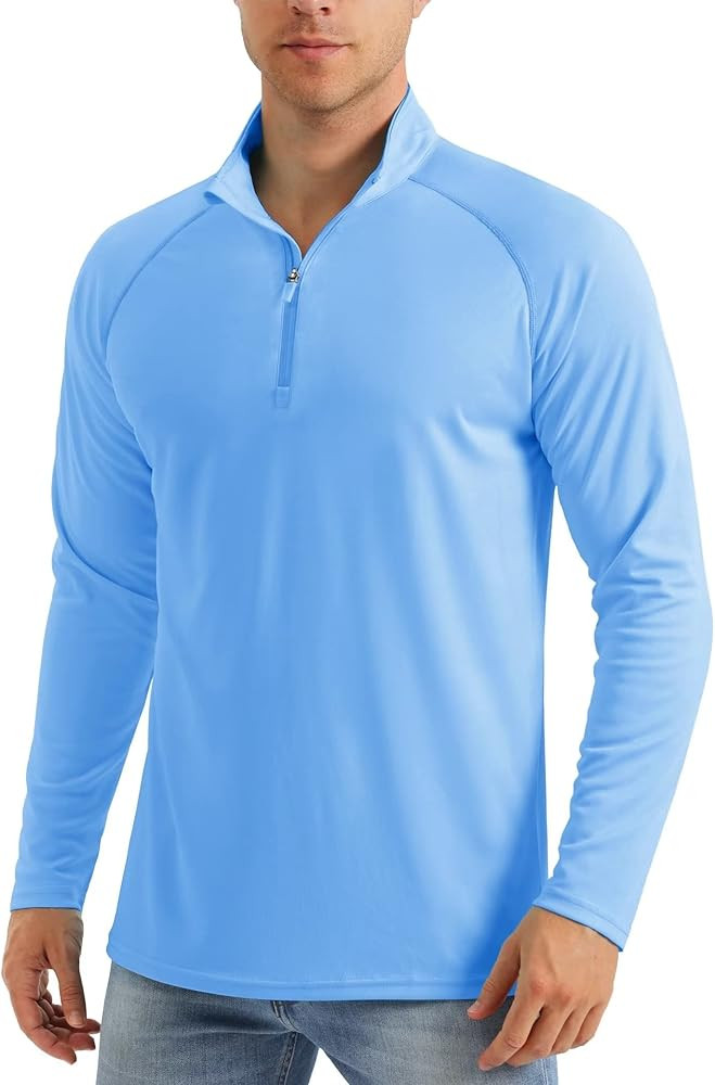 MAGCOMSEN Men's Long Sleeve Sun Shirts UPF 50+ Tees 1/4 Zip Up Fishing Running Rash Guard T-Shirt... | Amazon (US)
