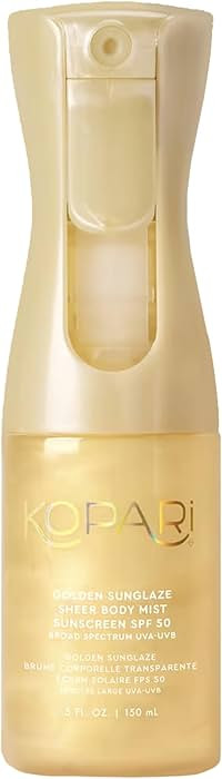 Kopari Golden Sunglaze Sheer Body Mist Sunscreen SPF 50, Infused with Shimmering Body Oil, Hydrat... | Amazon (US)