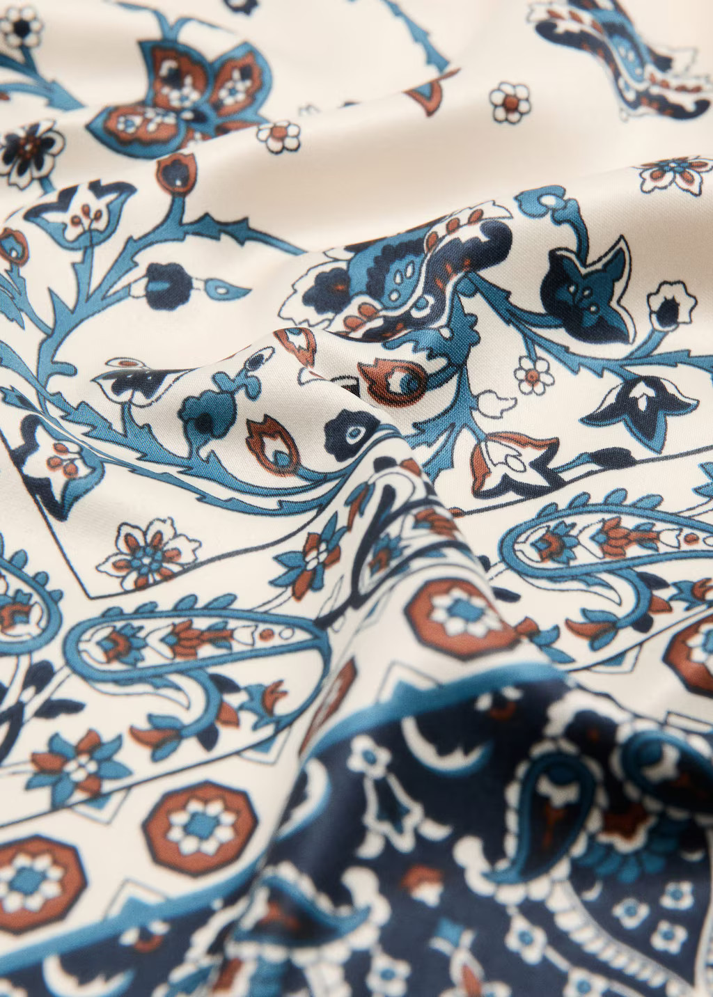 Paisley satin scarf dark navy - Woman - One size - MANGO | Mango (US/MX/AU)