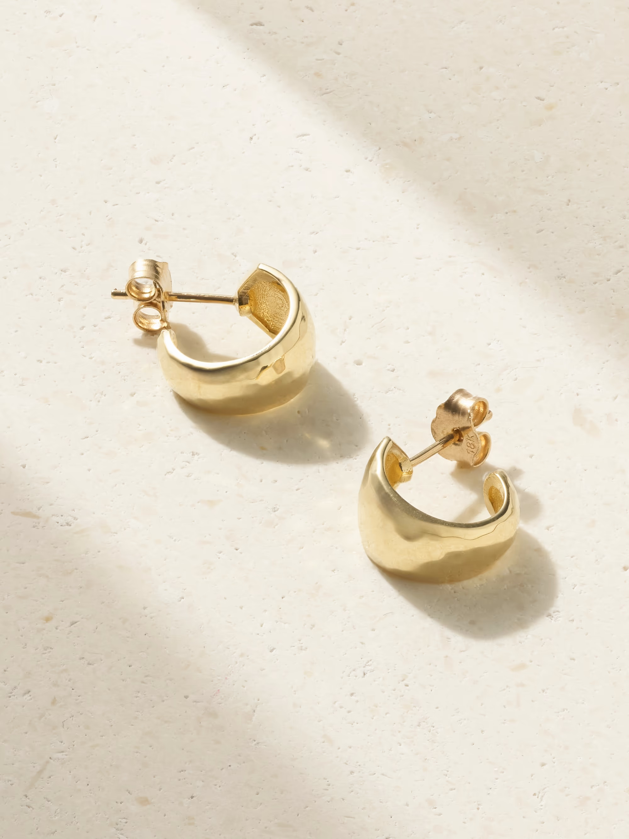 Mini Hammered 18-karat gold hoop earrings | NET-A-PORTER (US)