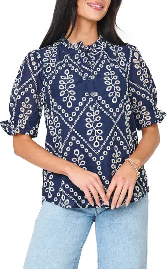 Dianthus Puff Sleeve Cotton Top | Nordstrom
