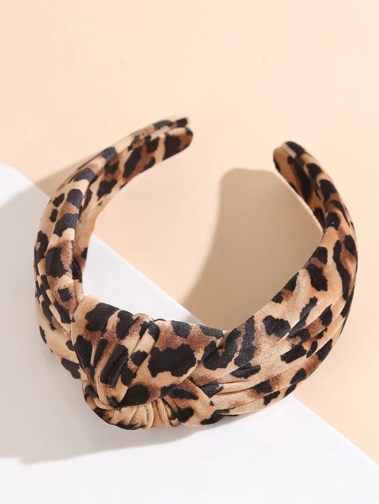 Leopard Print Knot Decor Headband | SHEIN