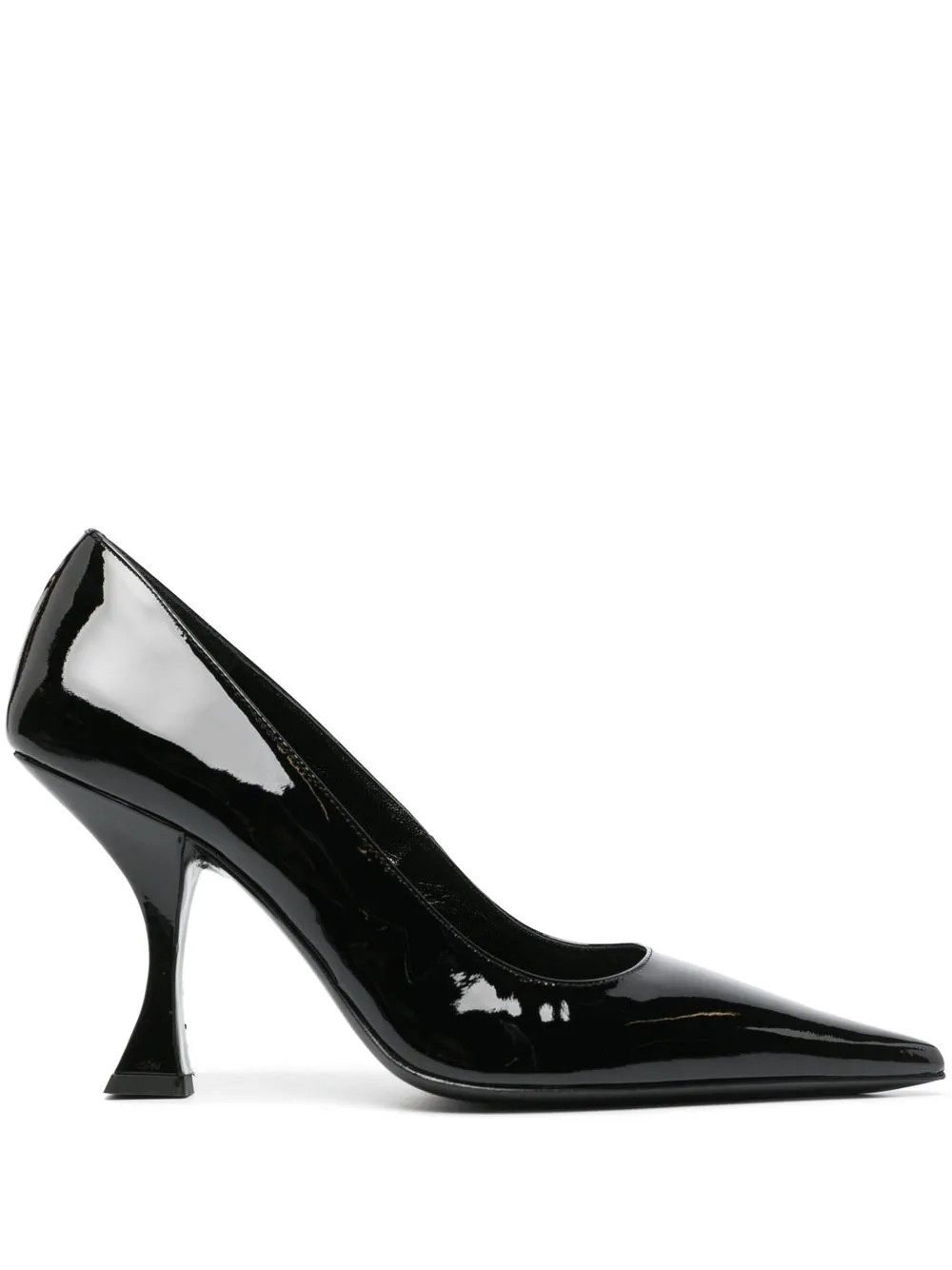 BY FAR Pointed 95mm patent-leather Pumps | Black | FARFETCH | Farfetch Global