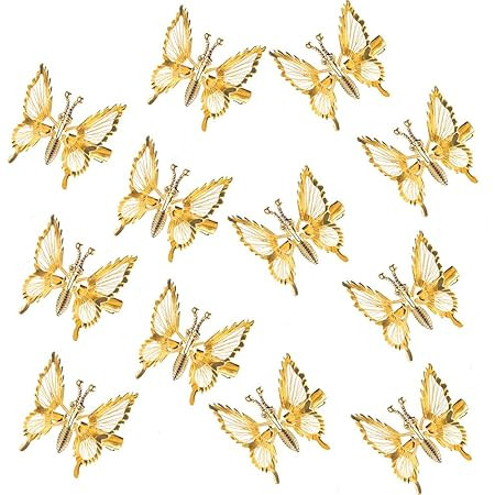 24 Pieces Halloween Butterfly Hair Clips Metal Butterfly Hair Clamps Metallic Hollow Butterfly Ha... | Amazon (US)