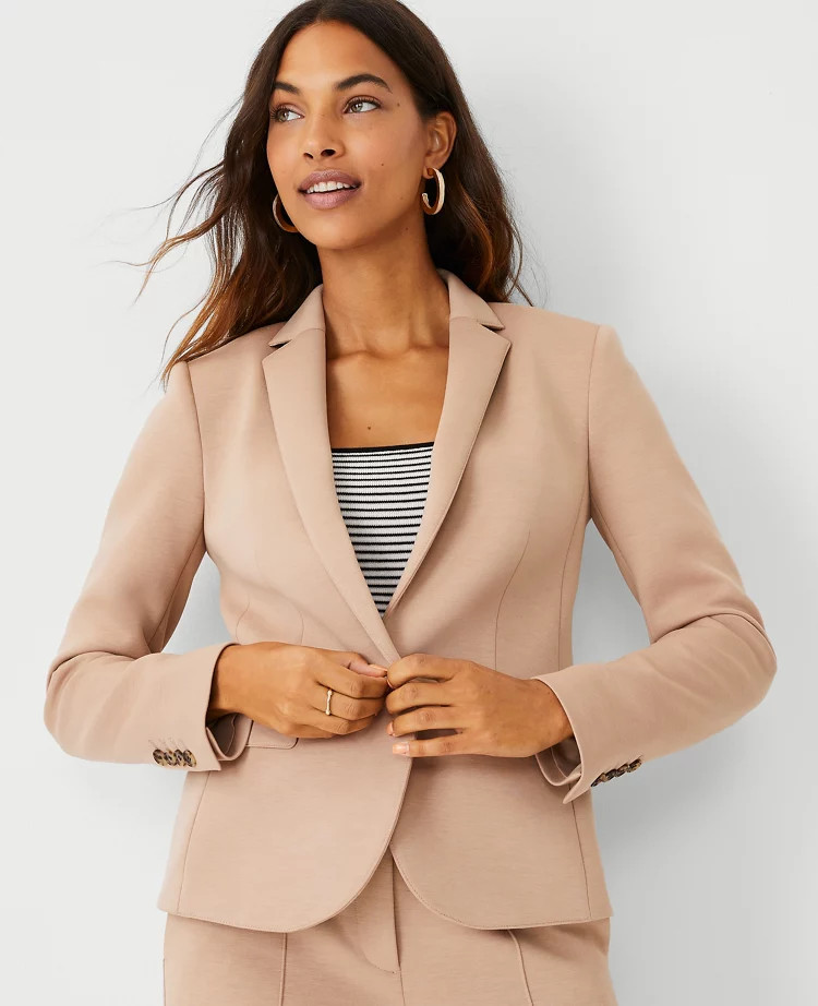 The One-Button Blazer in Double Knit | Ann Taylor (US)