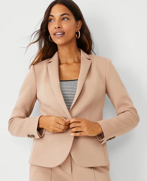 The One-Button Blazer in Double Knit | Ann Taylor (US)