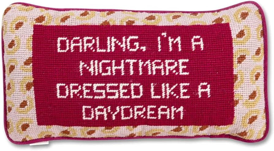 Furbish Handmade Needlepoint Decorative Throw Pillow - Dressed Like a Daydream - 8" x 14" - Small... | Amazon (US)
