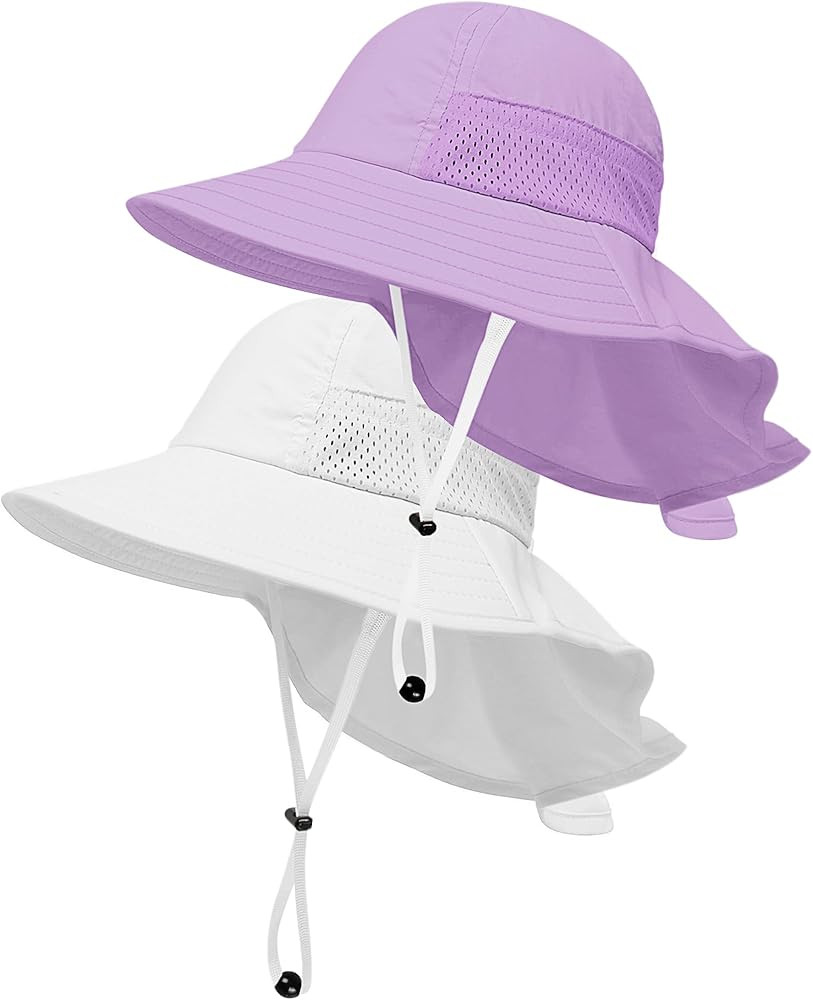 Toddler Baby Sun Hat Kids Summer UPF 50+ for Boys Girls Adjustable Beach Hats with Bucket Wide Br... | Amazon (US)