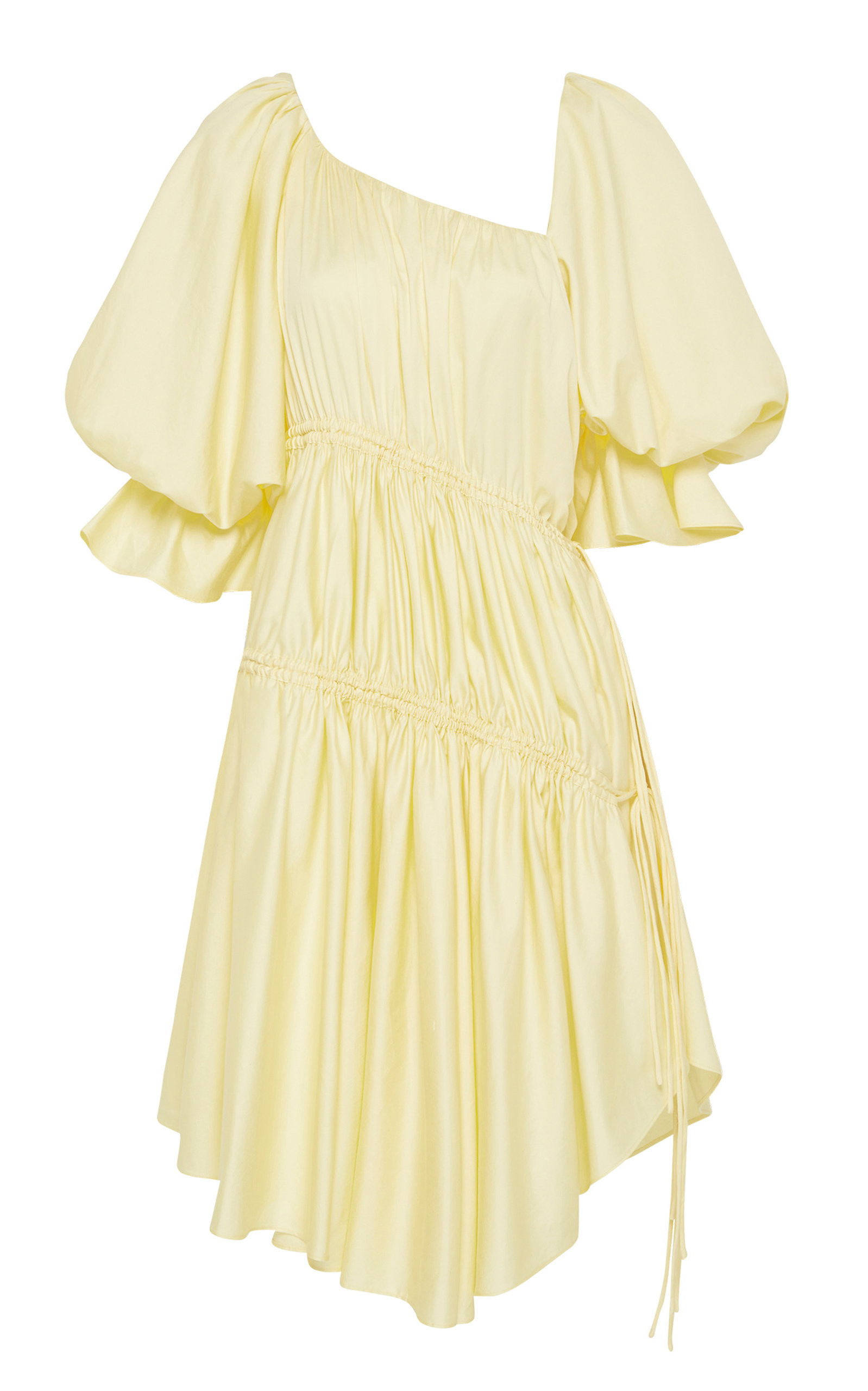 Ambience Tie-Detailed Cotton Asymmetric Mini Dress | Moda Operandi (Global)