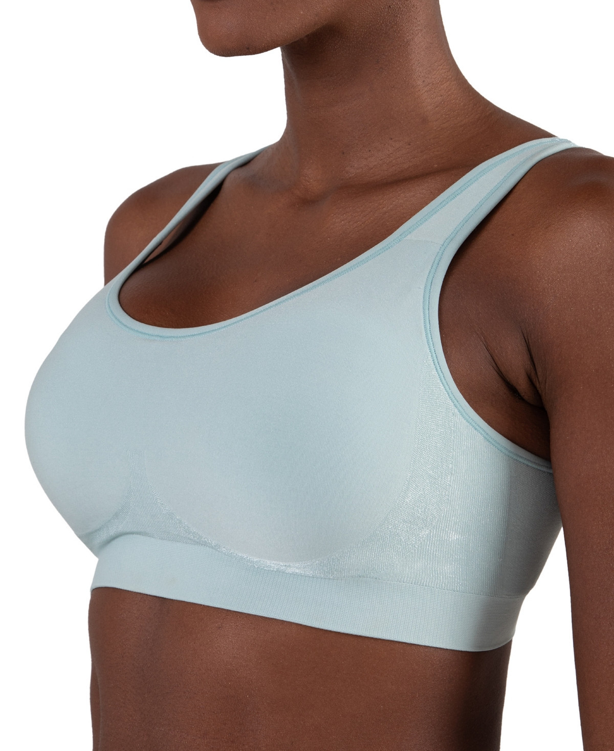 Shapermint Essentials Women's Straps Wireless Comfort Bra 10024 - Soft Sea | Macy's
