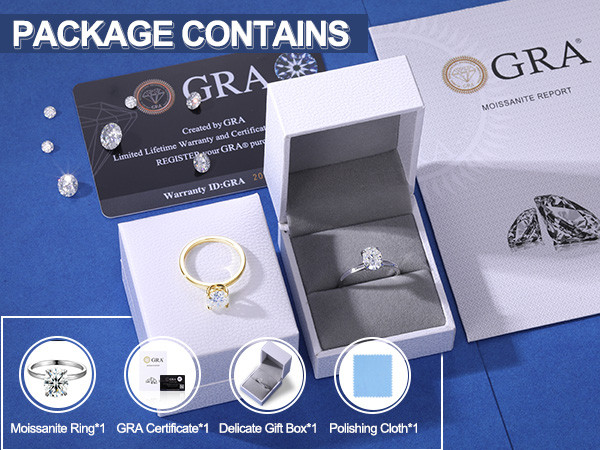 1.5 2 Carat Oval Moissanite Rings For Women Oval Engagement Rings Lab Created Diamond 18K Gold Pl... | Amazon (US)