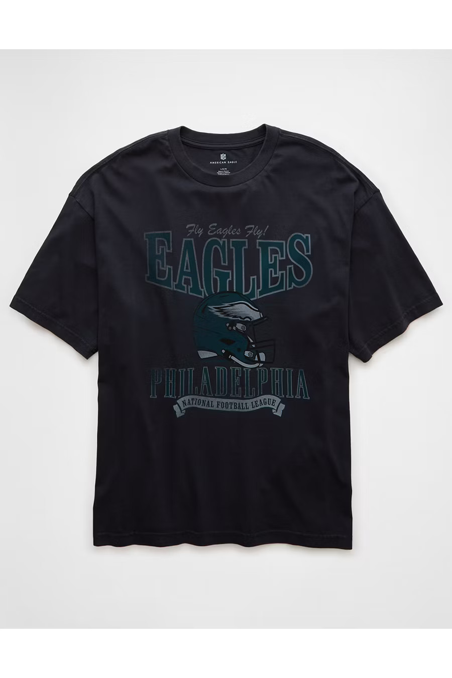 AE Boxy NFL Philadelphia Eagles Graphic T-Shirt Men's Ebony M | American Eagle Outfitters (US & CA)