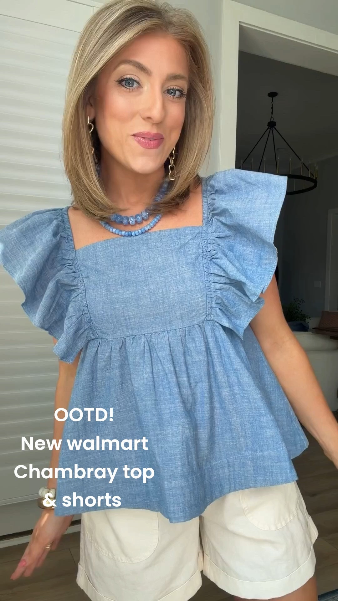 Today’s outfit might be one of my favorite easy summer looks! ☀️ This adorable Walmart chambray flutter sleeve top is lightweight, flattering, and gives that effortless boutique look for less. I paired it with my favorite white shorts and matching blue accessories for the cutest monochromatic summer outfit. Perfect for lunch, errands, vacation, or everyday wear!

💙 Flutter sleeve chambray top
🤍 Easy to dress up or down
☀️ Lightweight & perfect for hot summer days
🛍️ Walmart fashion find

#WalmartFashion #WalmartFinds #SummerStyle #ChambrayTop #FlutterSleeves #OOTD #AffordableFashion #SummerOutfit #CasualStyle #EverydayFashion #WalmartStyle #BudgetFashion #FashionOver30 #SummerWardrobe #BlueAndWhite

#LTKootd #LTKPetite