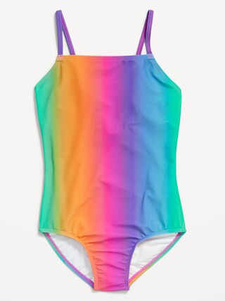 Printed Back Cutout One-Piece Swimsuit for Girls | Old Navy (US)