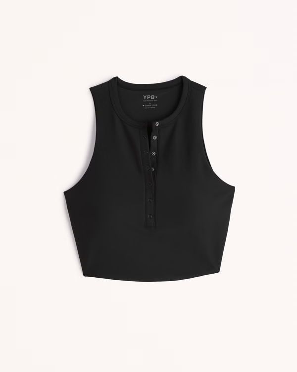 YPB sculptLUX Curve Love Plunge Henley Slim Tank | Abercrombie & Fitch (US)