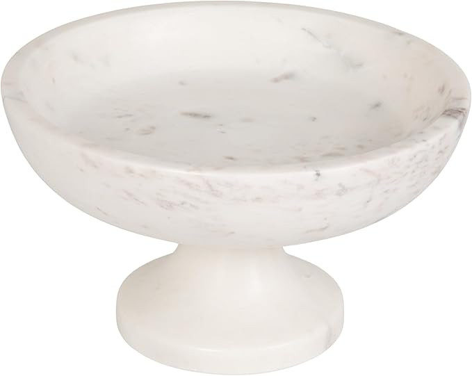 Bloomingville Marble Footed Pedestal Bowl, White | Amazon (US)