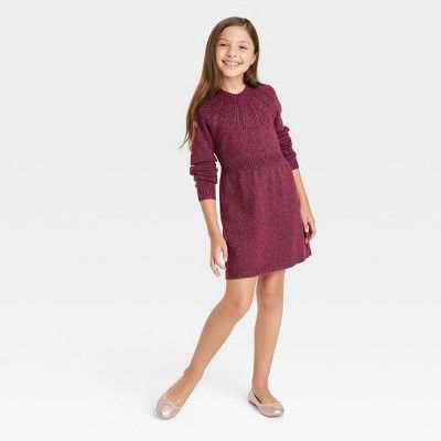 Girls' Crochet Sweater Dress - Cat & Jack™ | Target