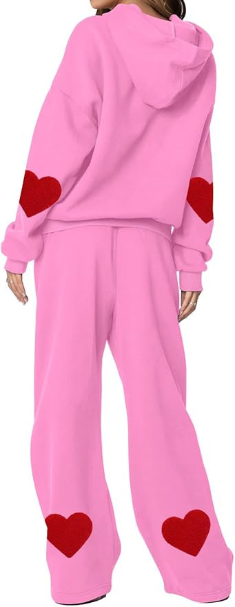 ETCYY NEW Womens 2 Piece Lounge Sets Bow Trim Print Hoodie Set Fall Fashion Oversized Sweatshirts... | Amazon (US)