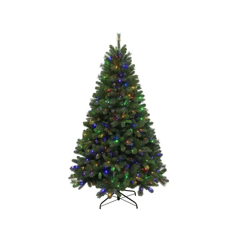 7 ft Pre-Lit Valley Spruce Artificial Christmas Tree with 400 Color Changing LED Lights, by Holid... | Walmart (US)