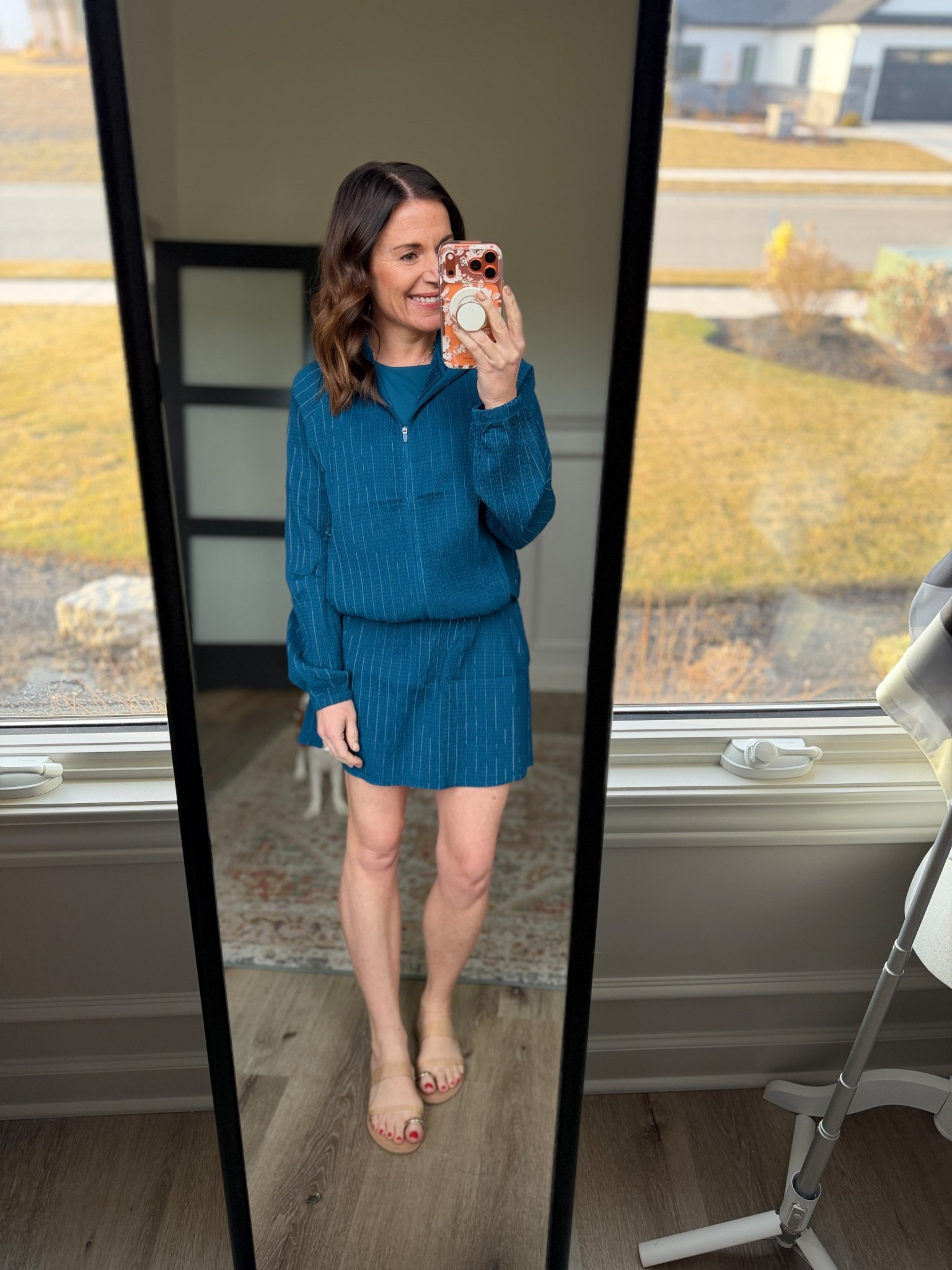 SPANX Deep Cove 
Warm Blue for Auttmns 
Skort XS
Jacket XS
Tank S (need XS) 

#LTKPetite