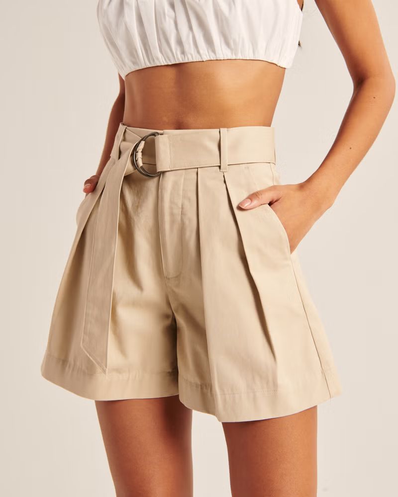 Belted Twill Shorts | Abercrombie & Fitch (US)