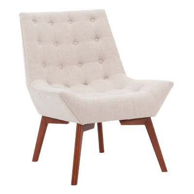 Serena Accent Chair Tufted Linen Beige - Linon | Target