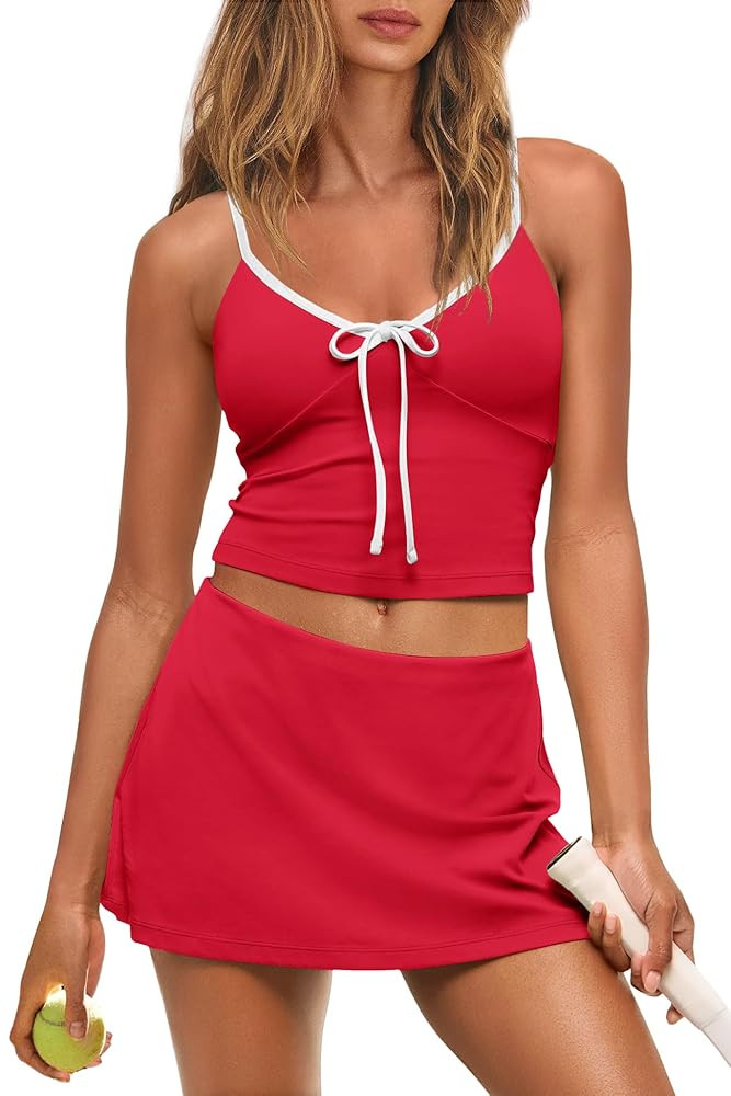 Nirovien Womens Tennis Dress Two Piece Outfits Workout Golf Skirt Set with Pockets Pickleball Ath... | Amazon (US)