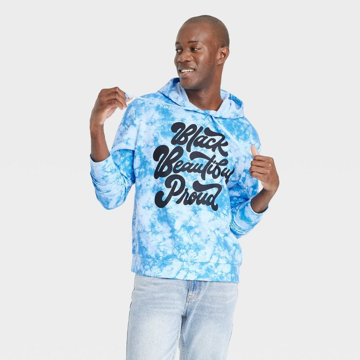 Black History Month Men's Black, Beautiful, Proud Hoodie - Blue | Target