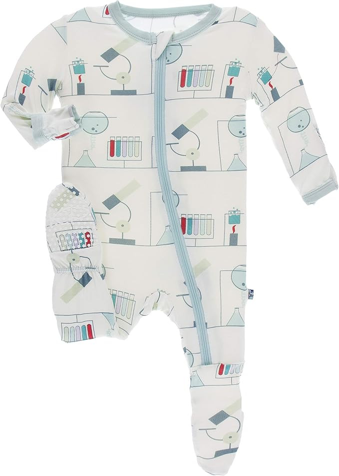 KicKee Pants Print Footie with Zipper (18-24 Months, Natural Chemistry Lab) | Amazon (US)