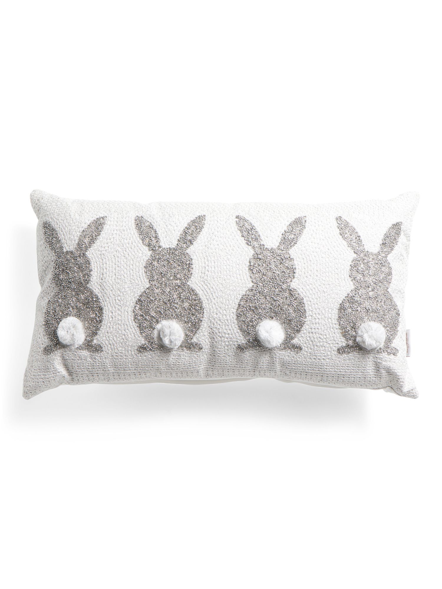 14x26 Shimmer Beaded Bunnies Pillow | TJ Maxx