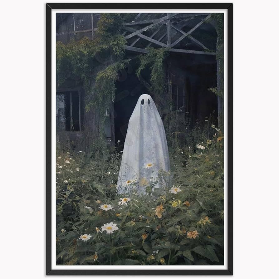 CKLEHYXI Vintage Wall Art Halloween Poster Gothic Ghost Dark Academia Decor Creepy Spooky Abandon... | Amazon (US)